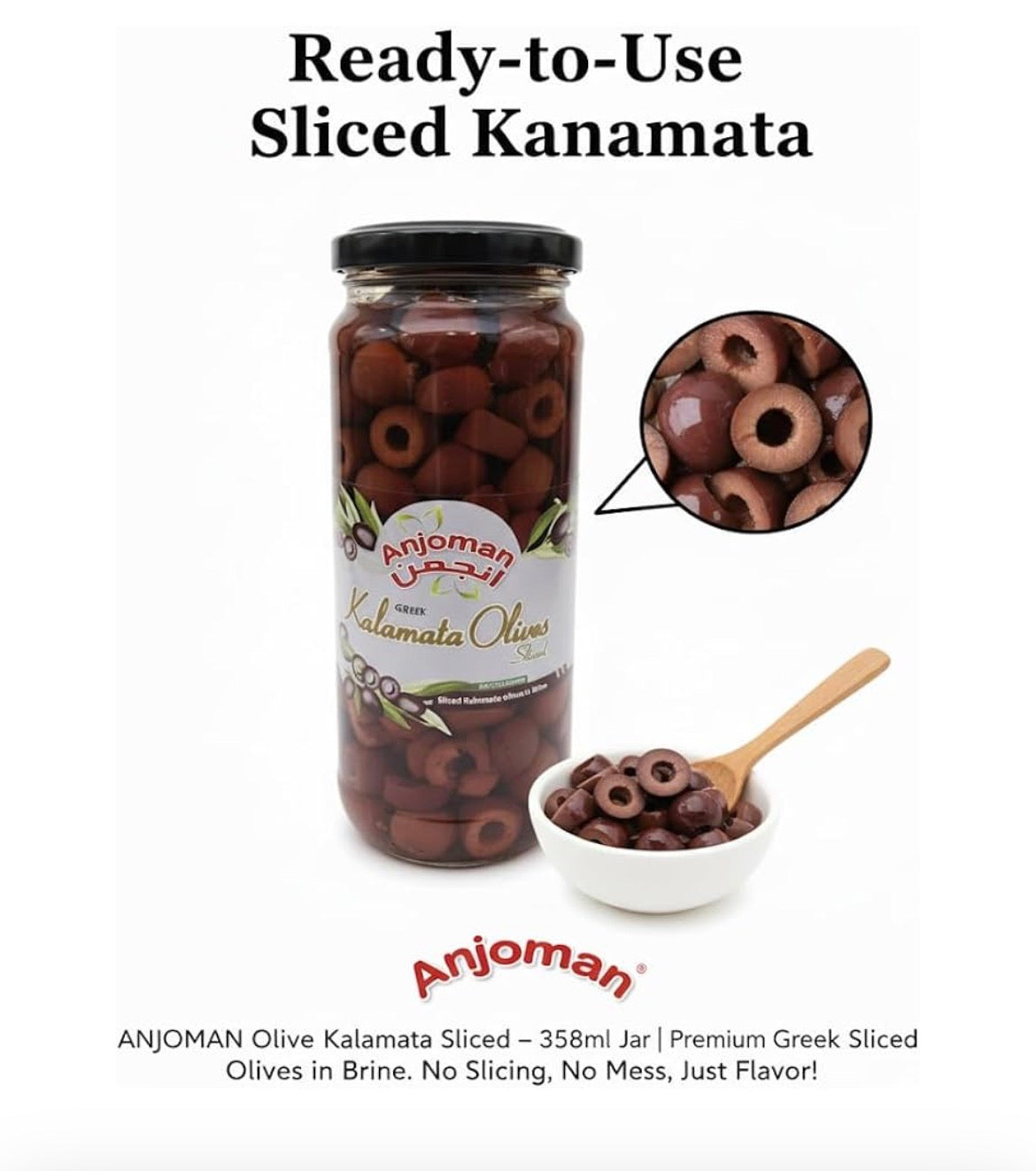 Kalamata Olive Sliced 358g (Greece)